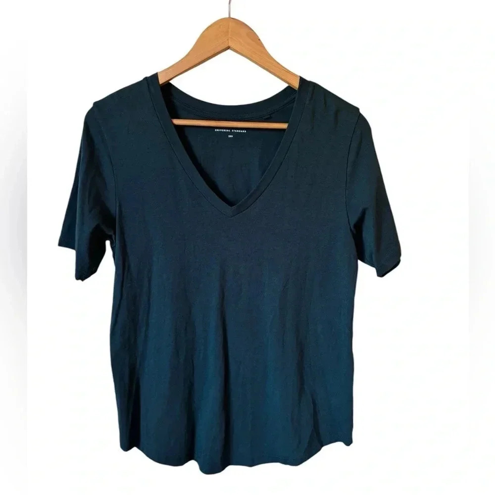 Universal Standard V Rex Deep Sea Tee Size 2XS Size 6-8 Short Sleeve - Picture 5 of 9